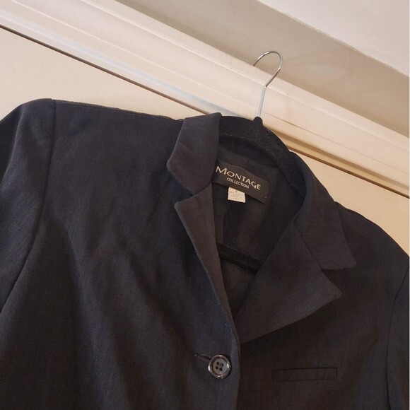 Montage black button front blazer jacket size 4 - Picture 2 of 5